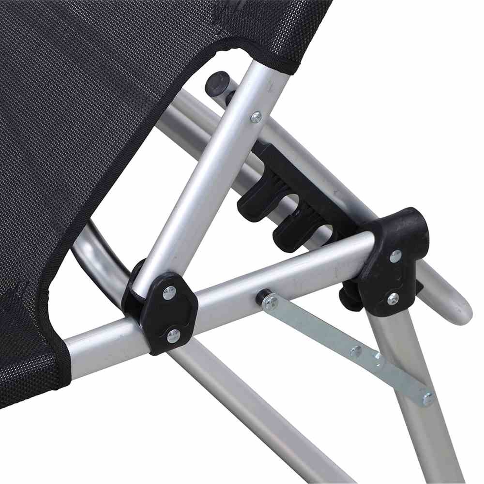 Gartenliege SOLE - schwarz-silber - klappbar