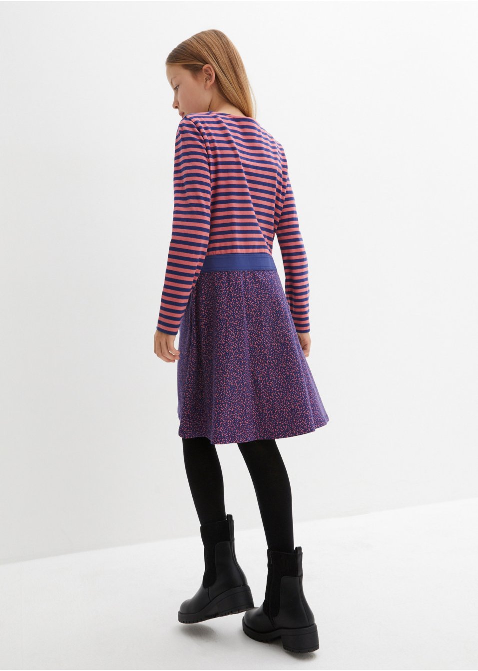 Robe fille à manches longues en jersey