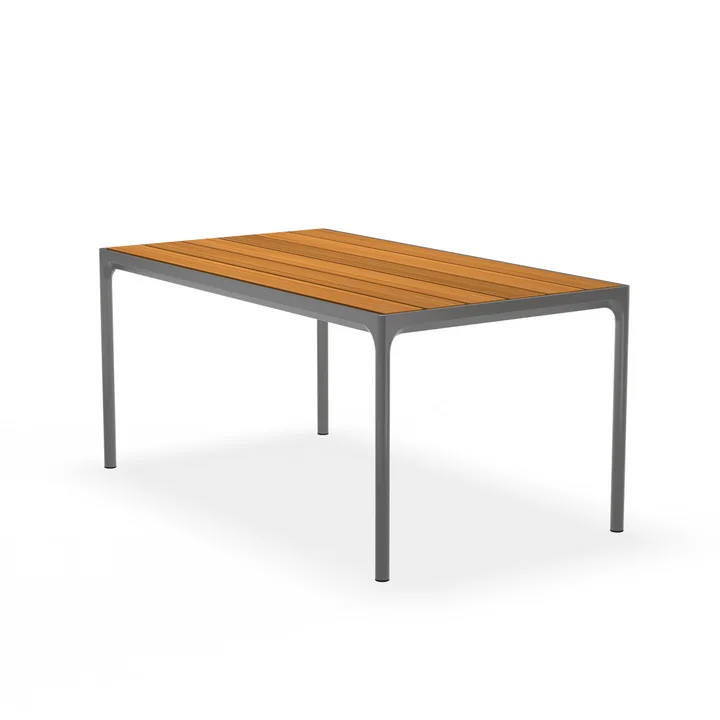 HOUE - FOUR Outdoor Tisch, 90 x 160 cm, Bambus / dunkelgrau