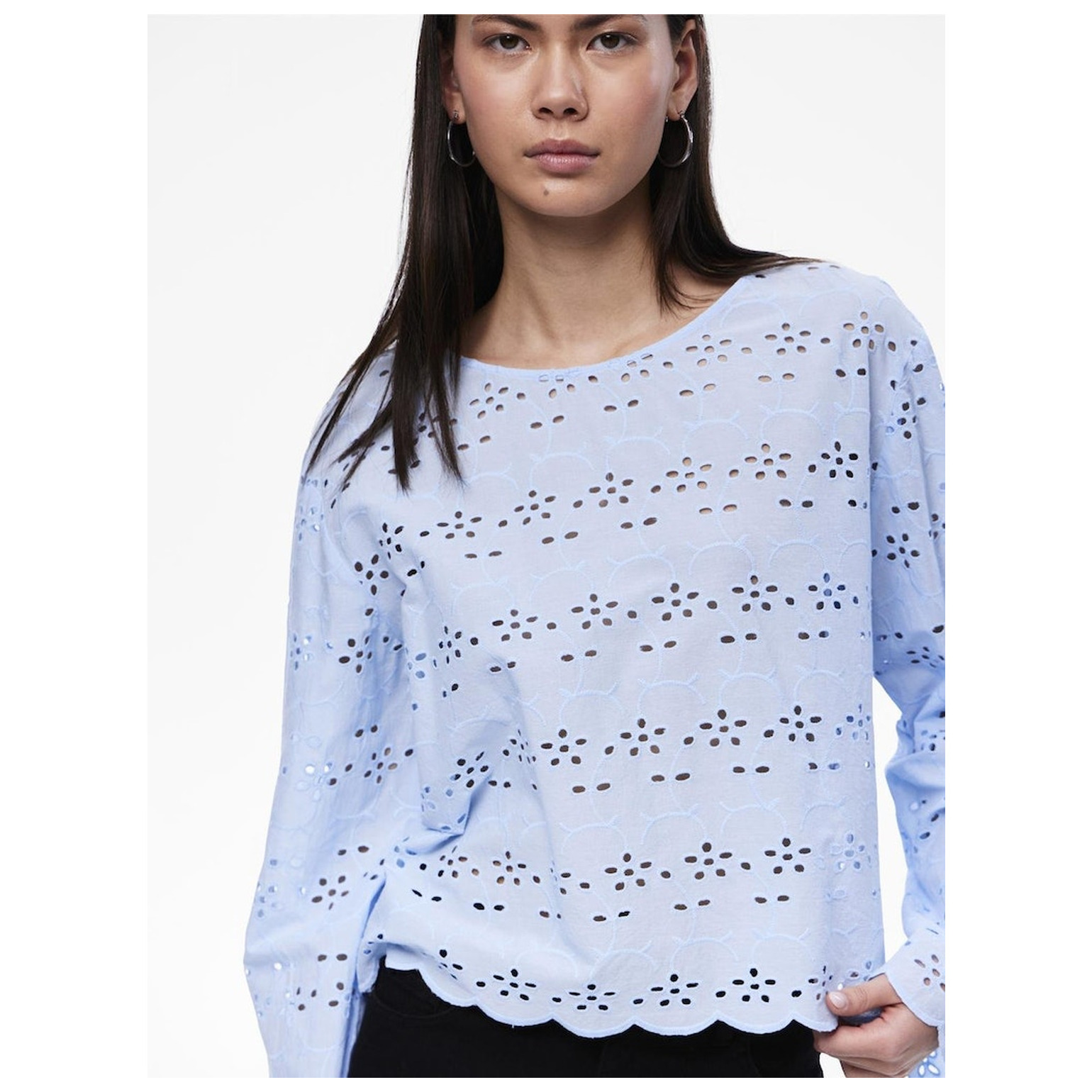 Pieces PCARMORINE LS EMBRODERI TOP