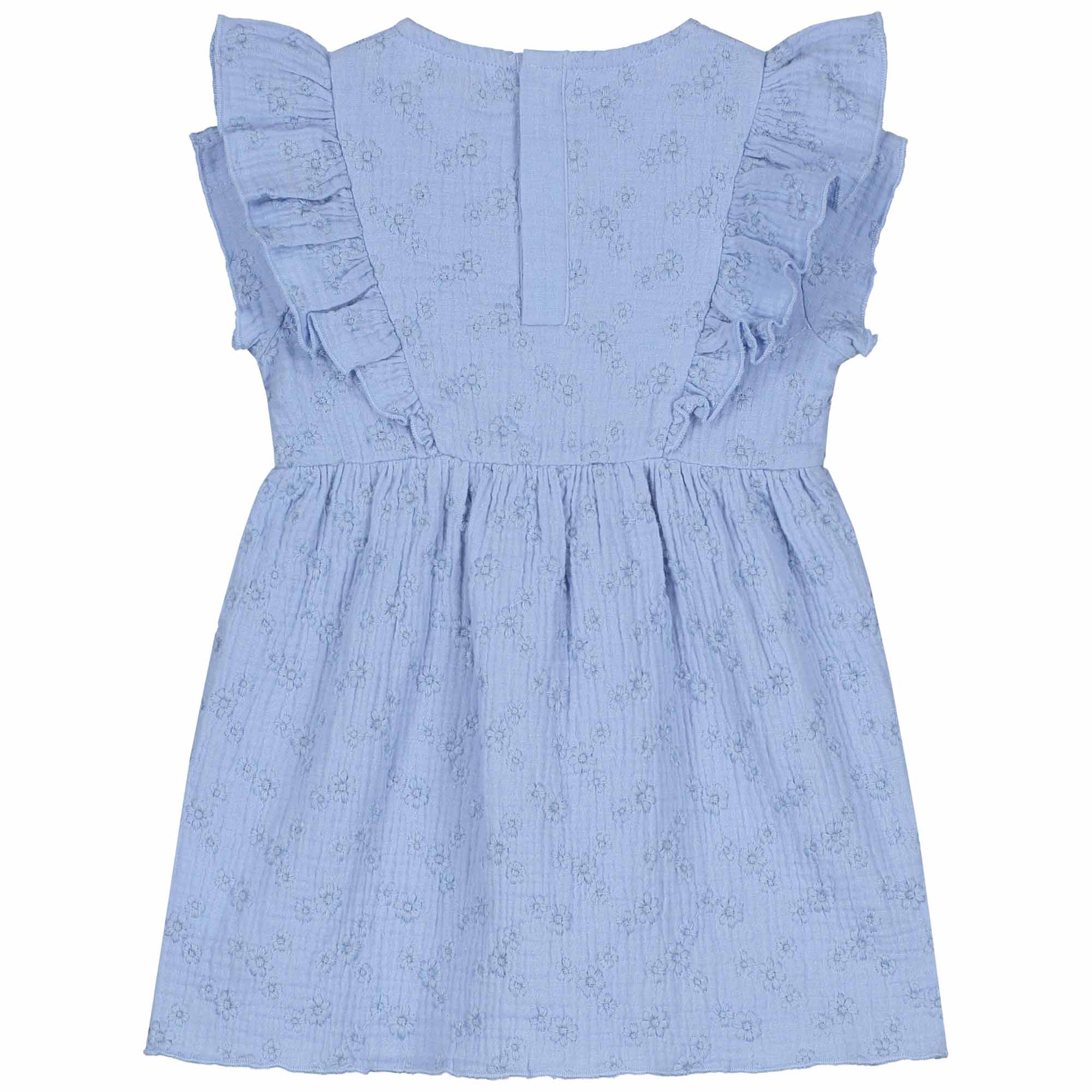 Prénatal baby jurk korte mouwen effen blauw