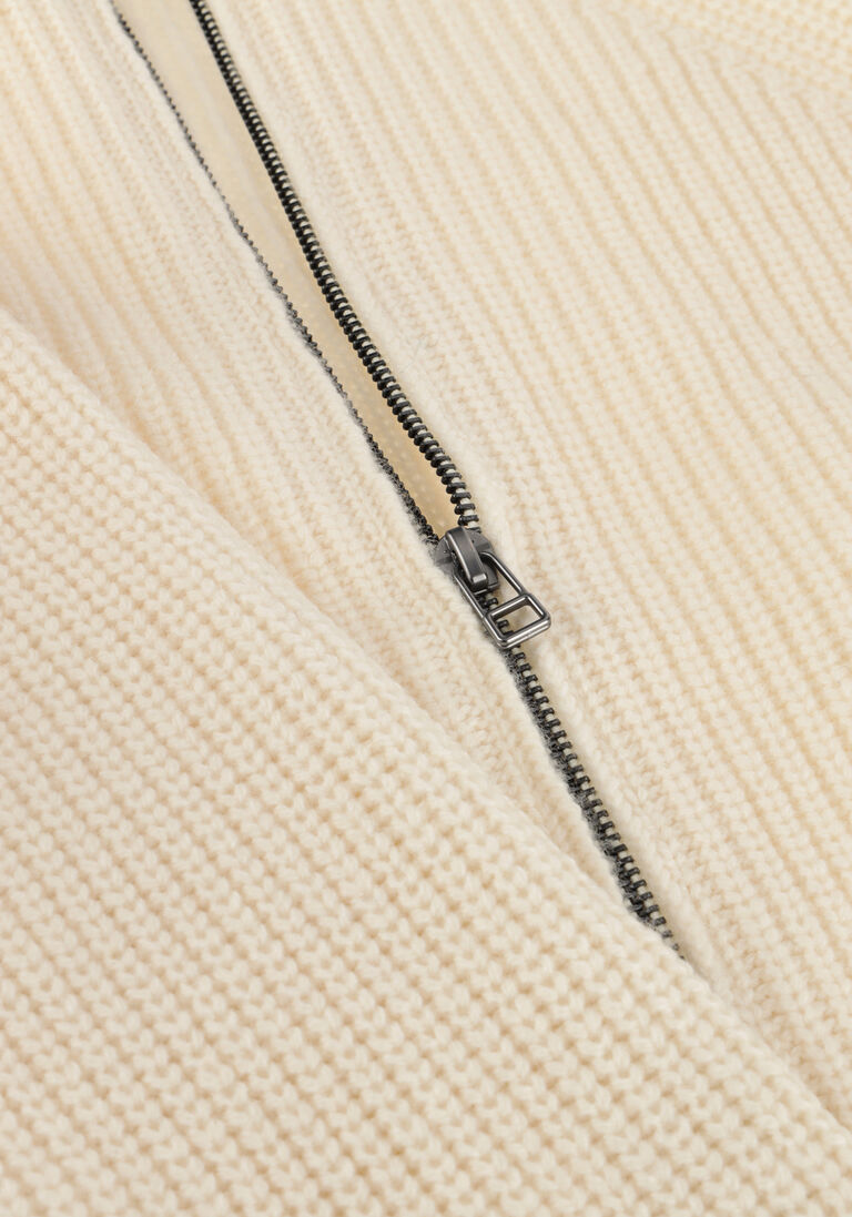 ecru forét trui delta wool zip knit