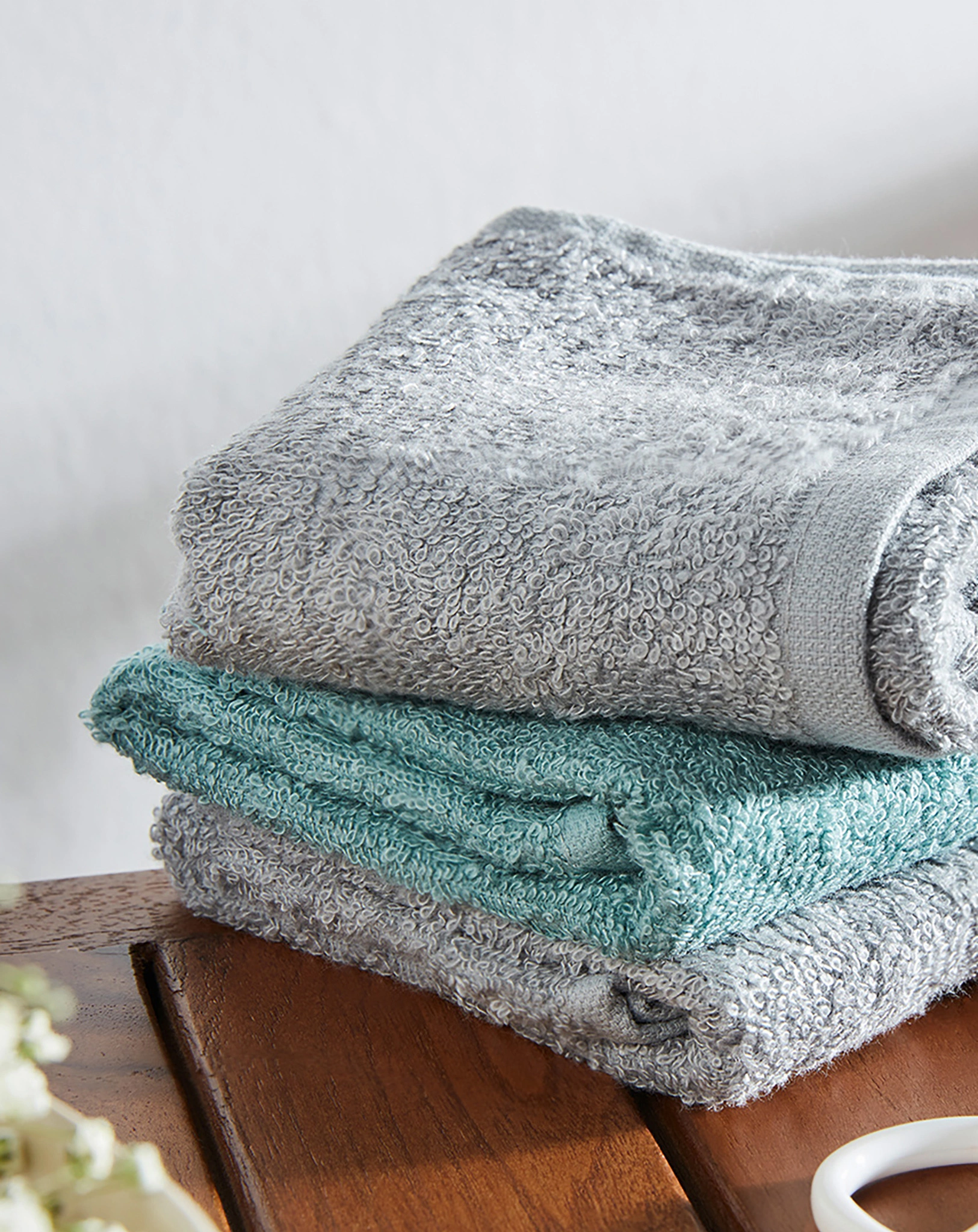 Waschlappen-Set STONE GREY/LAGOON (30x30) 3er Set