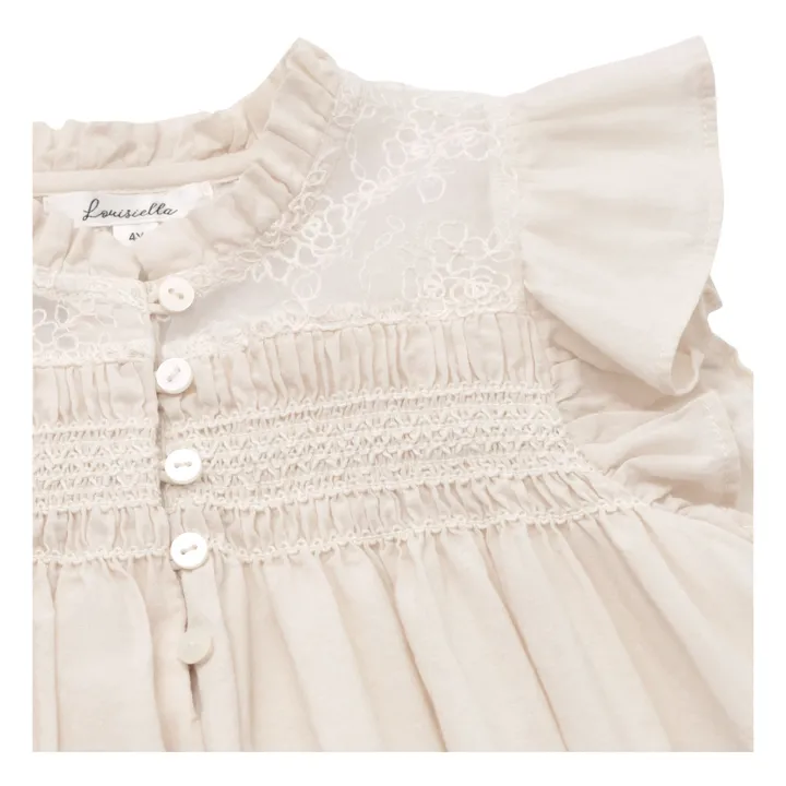 Louisiella Robe Audrey Manches Volantées | Beige