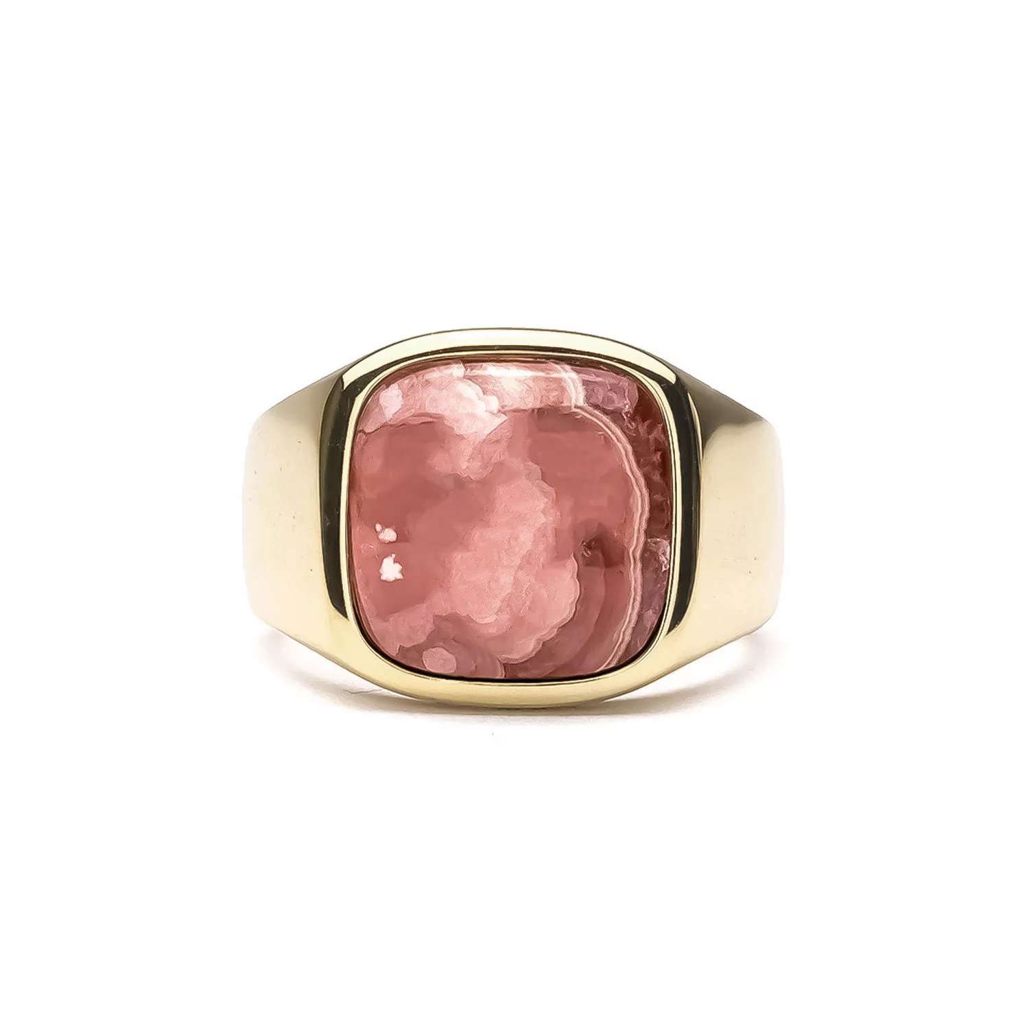 IX Studios Cushion Signet Rhodocrosite Ring 22 kt. Forgyldt Sølv DMN0282GDRHOCR