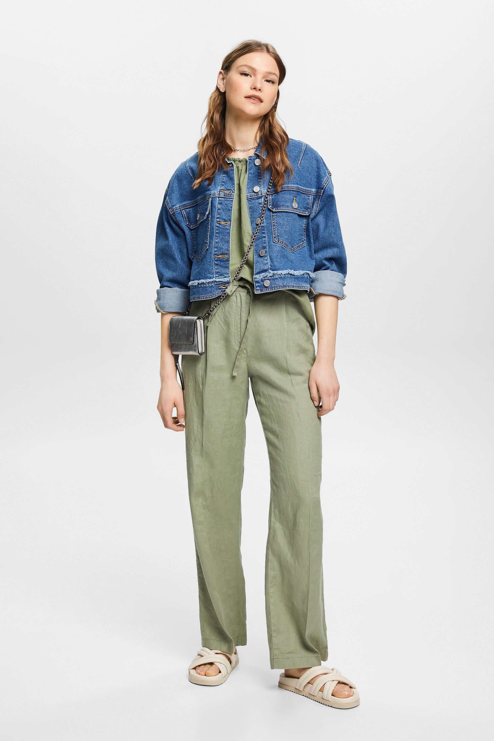 Blouse sans manches en lin mélangé