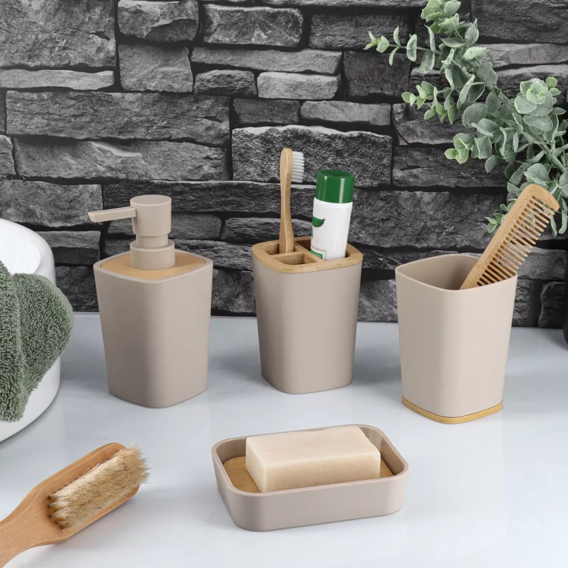 Porte-brosse à dent Evy Beige