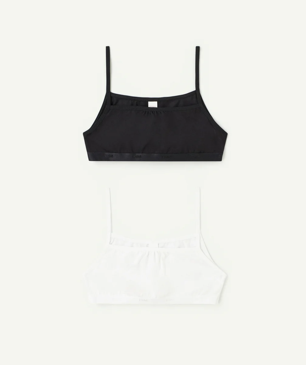 DIMLOT DE 2 BRASSIÈRES LES POCKETS EN COTON NOIR ET BLANC