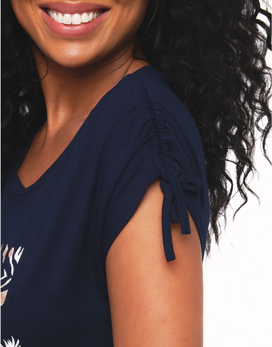 T-shirt bleu imprimé