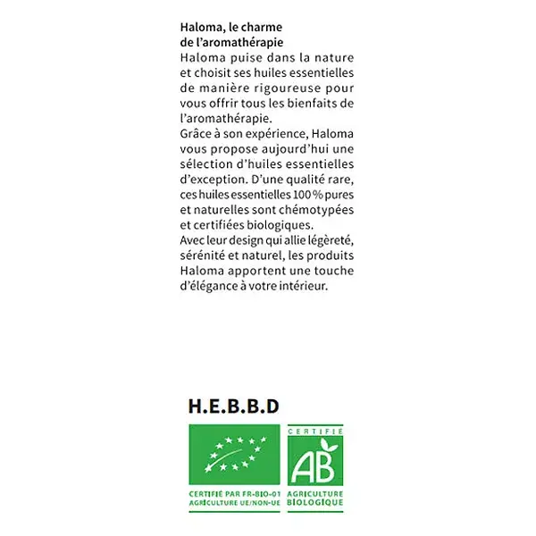 Óleo Essencial de Litsea Cubeba Orgânico Haloma 10ml