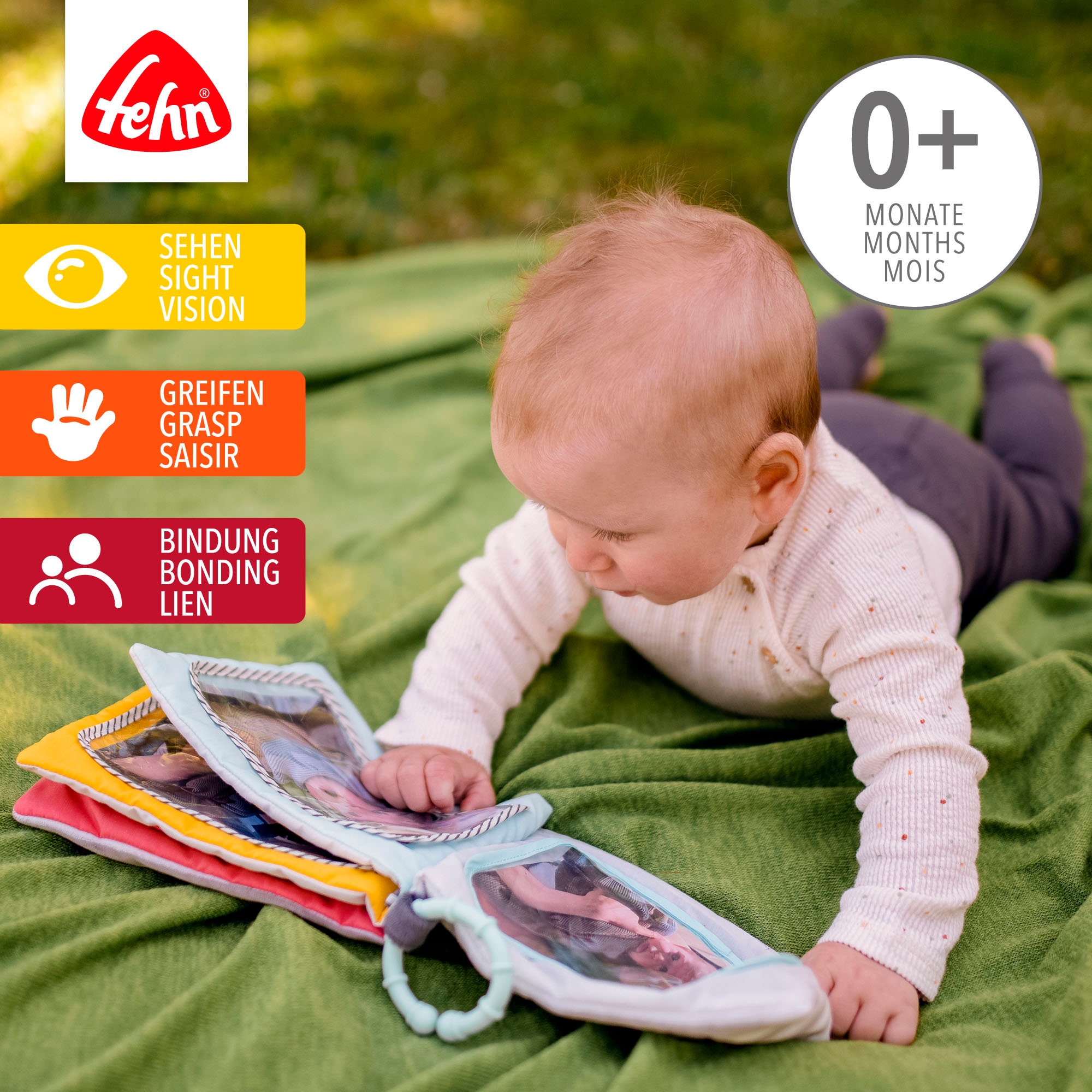 Fehn Greifspielzeug »Classic Stars, Loopy & Lotta Fotoalbum« mit Ring zur Befestigung an Kinderwagen, Babyschale oder Bett