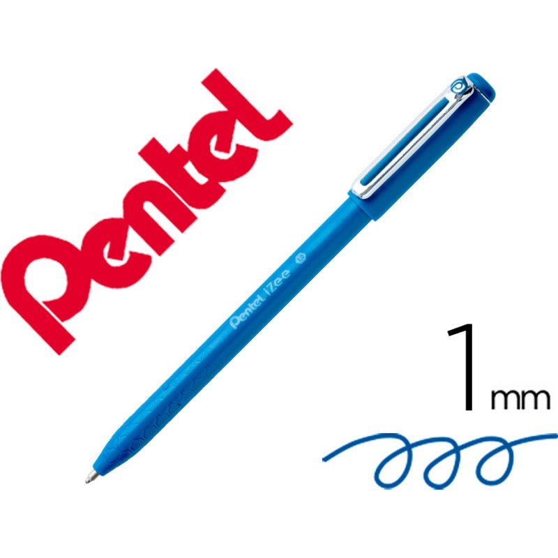Stylo-bille pentel izee retractable ecriture moyenne  pointe 1mm encre faible       viscosite rechargeable bleu