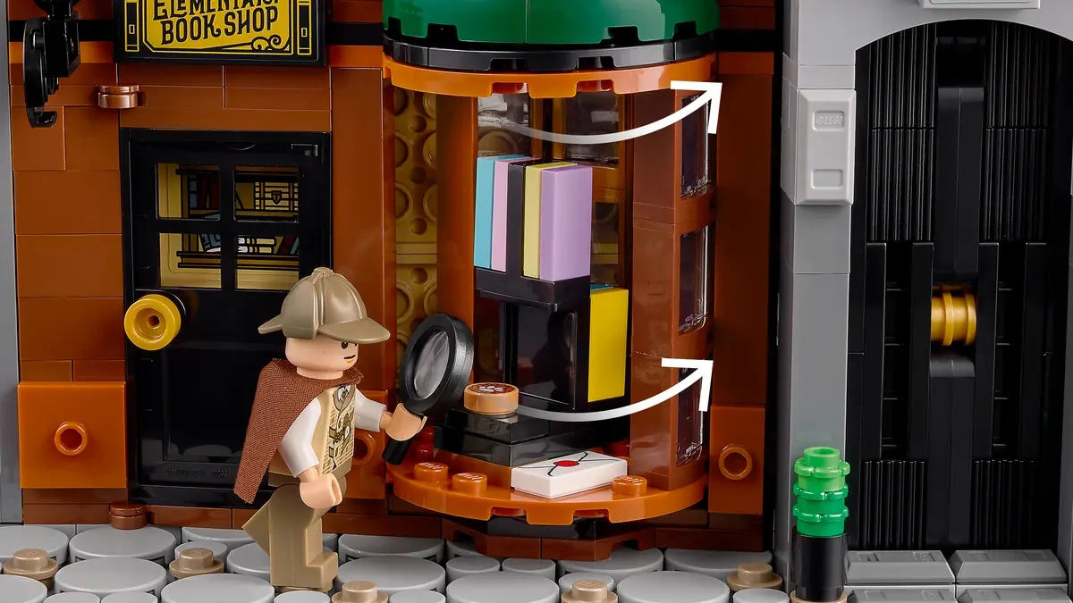 (1359-tlg. Set) Icons Klemmbausteine Home Deko Modell Bausatz für Erwachsene (10351) Lizenziert - Sherlock Holmes Bücherstütze