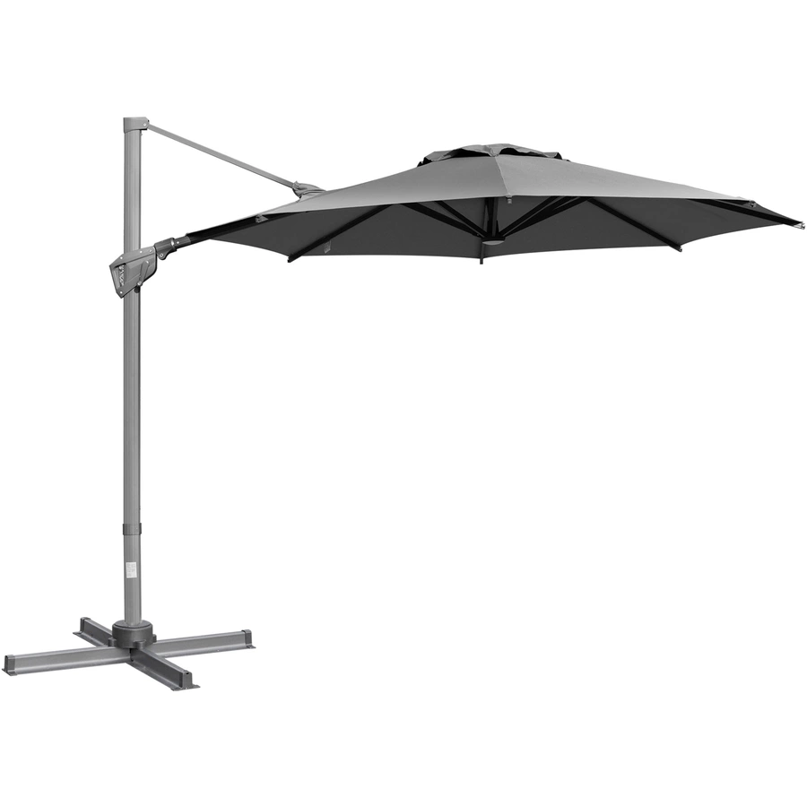Outsunny Sonnenschirm mit verstellbarem Neigungssystem grau