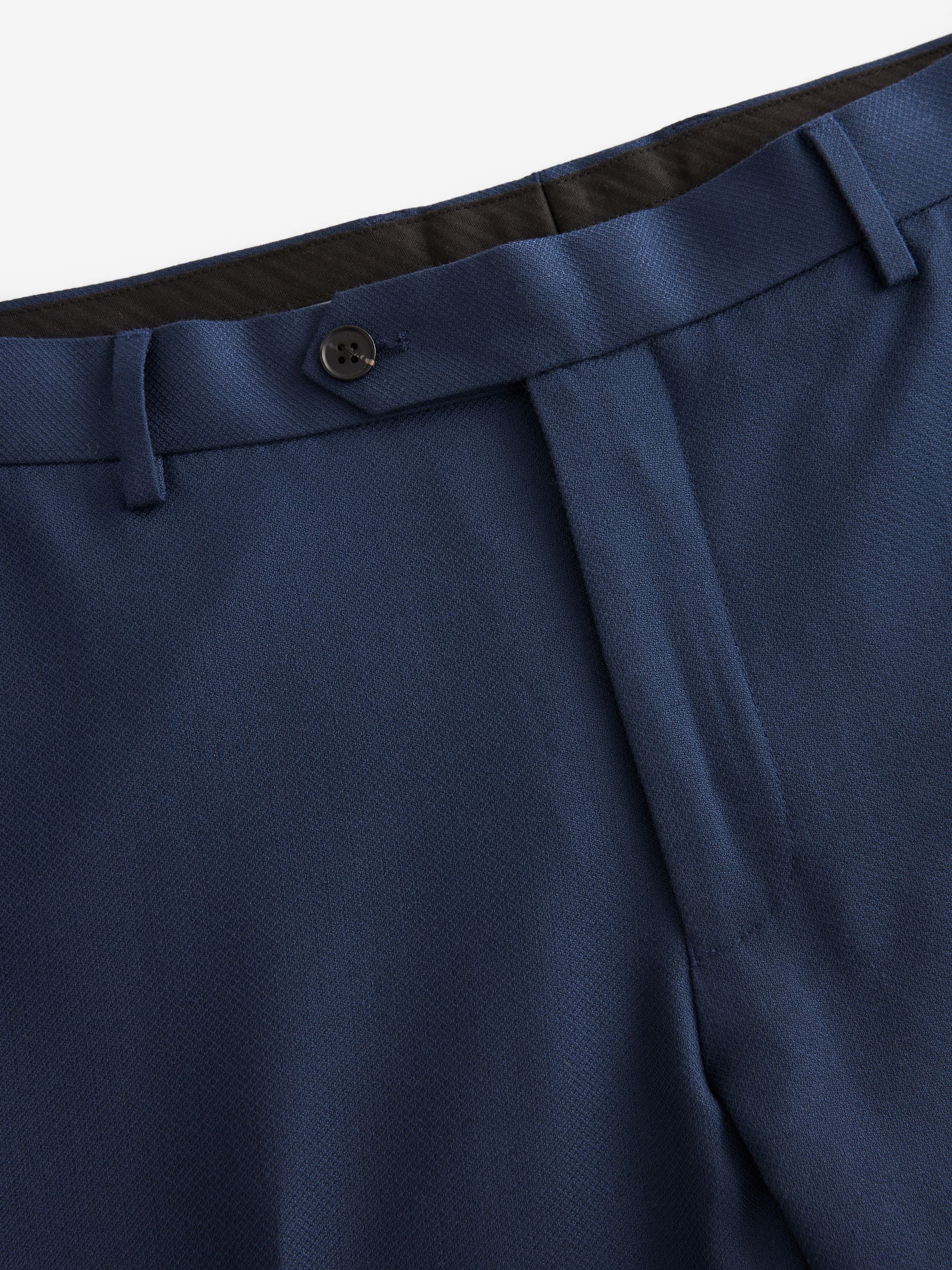 Helderblauw - Slim Fit - Kostuum met textuur: broek