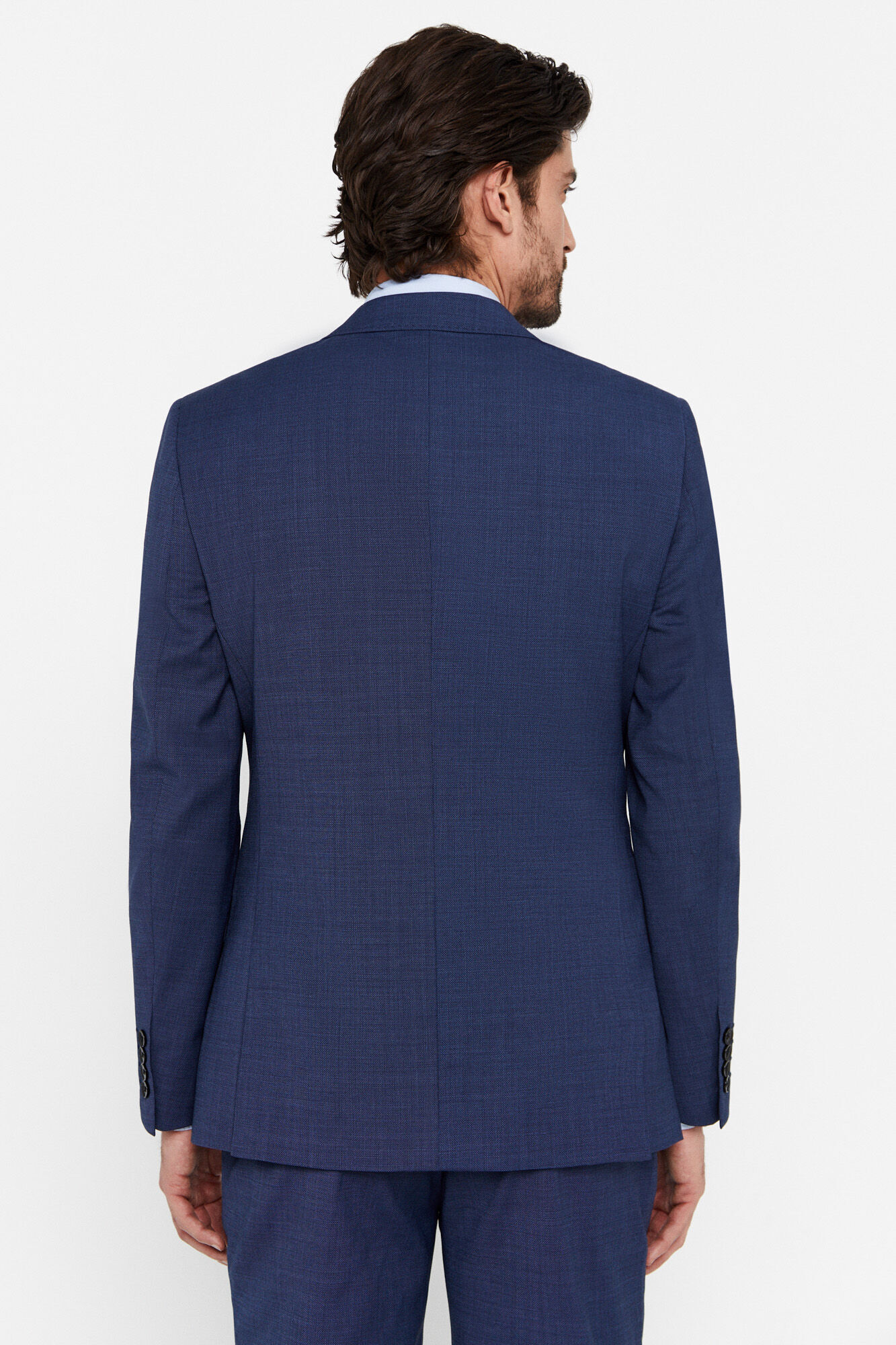 Blazer azul de corte justo - Azul