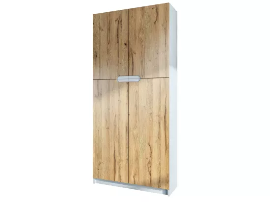 Armoire De Bureau Blanc Mat Et Aspect Chêne (lxhxp) : 82 x 185 x 37