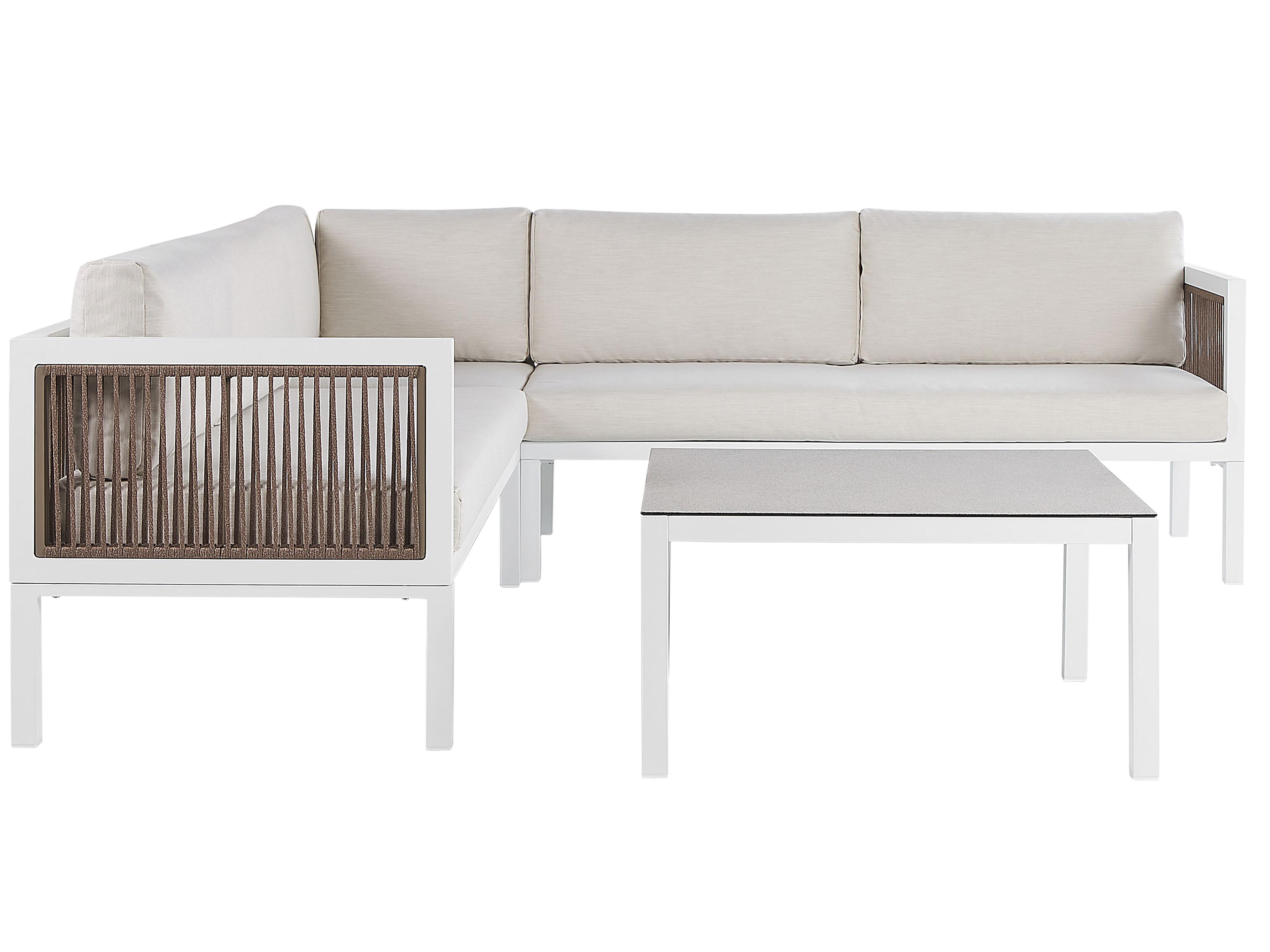 Tuin hoekloungeset met tafel 4-zits BORELLO linkszijdig Metaal Beige