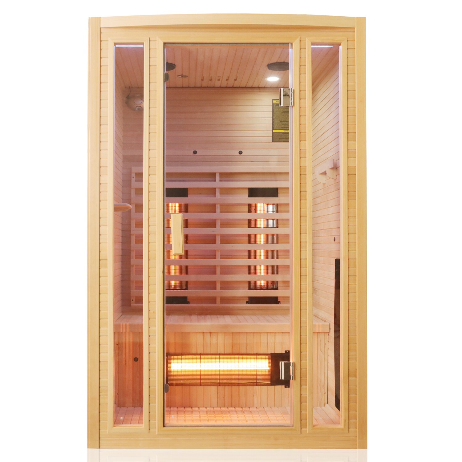 Tronitechnik® Infrarotkabine Infrarotsauna MANILA 120cm x 100cm inkl. 5 Vollspektrumstrahler, 2 Personen, LED, Hemlock