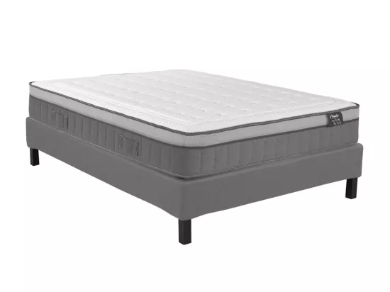 Ensemble 160 x 200 cm sommier déco en kit + matelas hybride ressorts ensachés 7 zones et mémoire de forme ASGARD de YSMÉE ép.30cm - ASGARD de YSMÉE