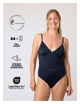 Maillot de bain 1P Menstruel - Flux moyen - Noir