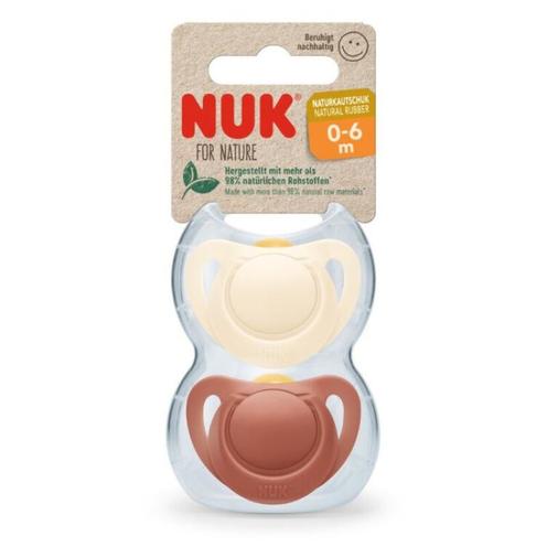 2 sucettes For Nature latex 0-6m - Rouge - NUK
