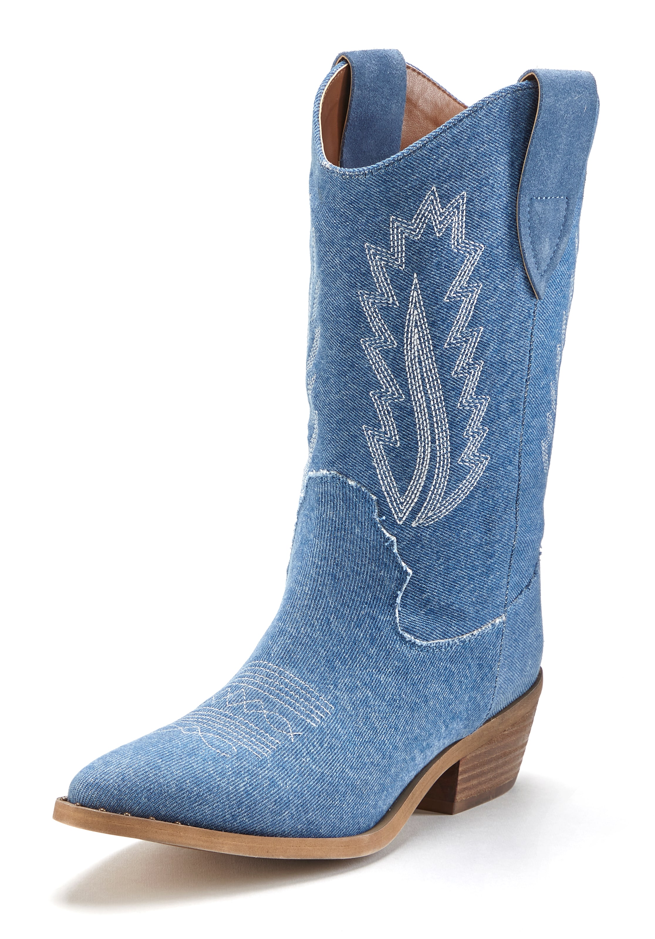 LASCANA Chelseaboots  Cowboy Stiefelette, Western Stiefelette, Ankleboots im Denim-Look