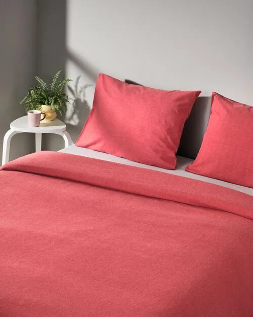 housse de couette flanelle 240 x 200/220 mélange rouille