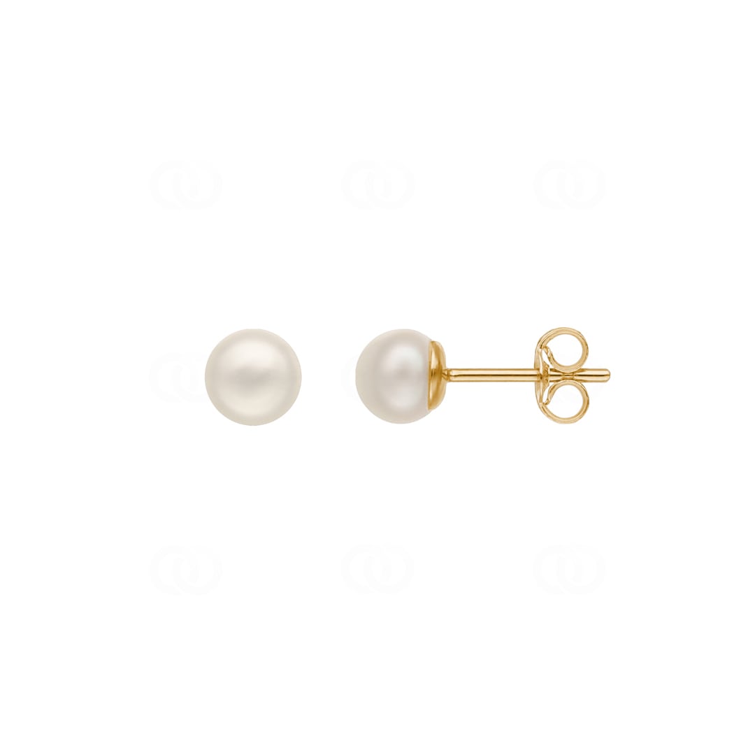 Ohrstecker 750/18 K Gelbgold mit Süsswasserzuchtperle Ø 5mm
