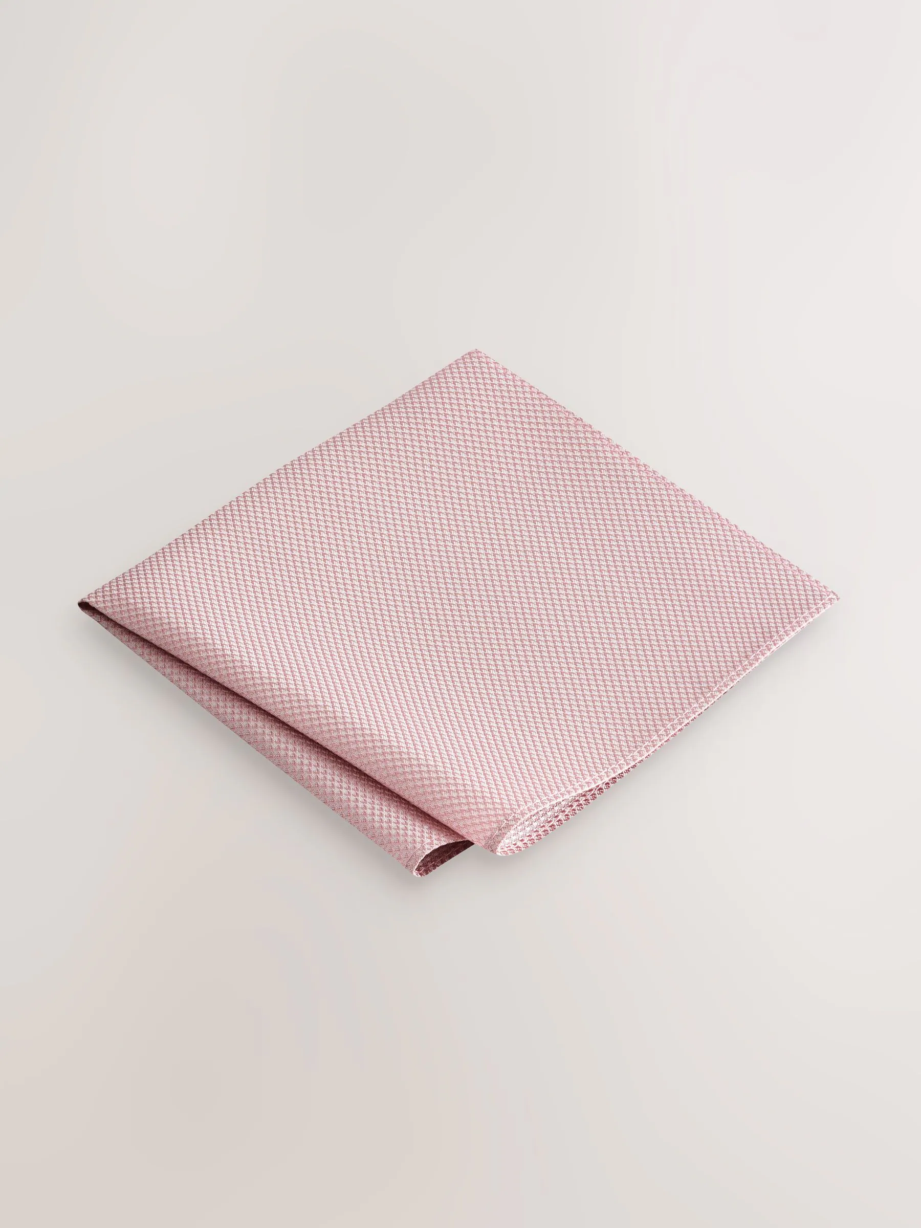 Roze - Set met textuurrijke stropdas en pochet