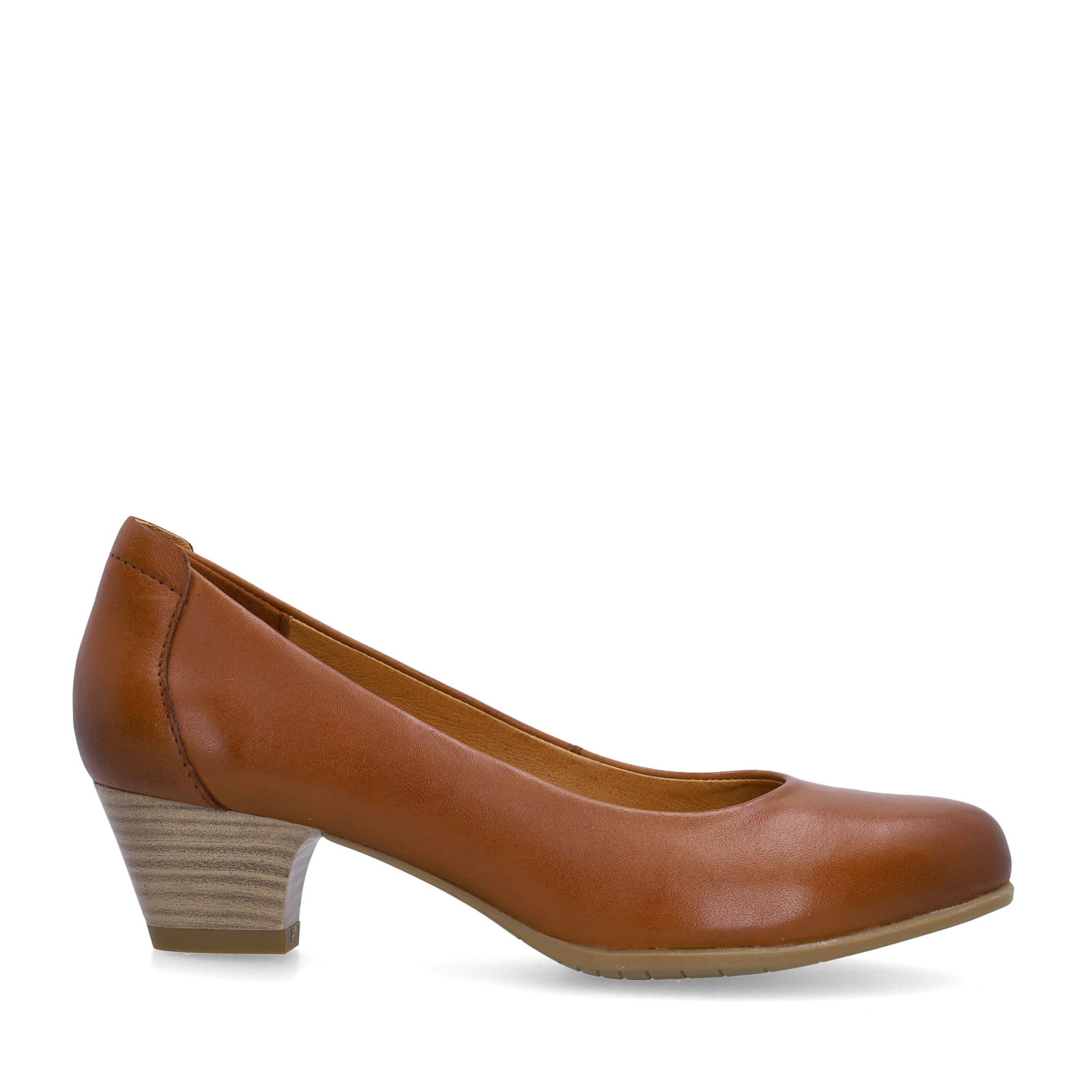 Cognac leren pumps