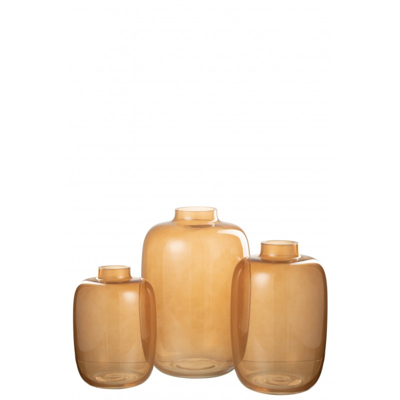 Vase en verre orange 17x17x27 cm