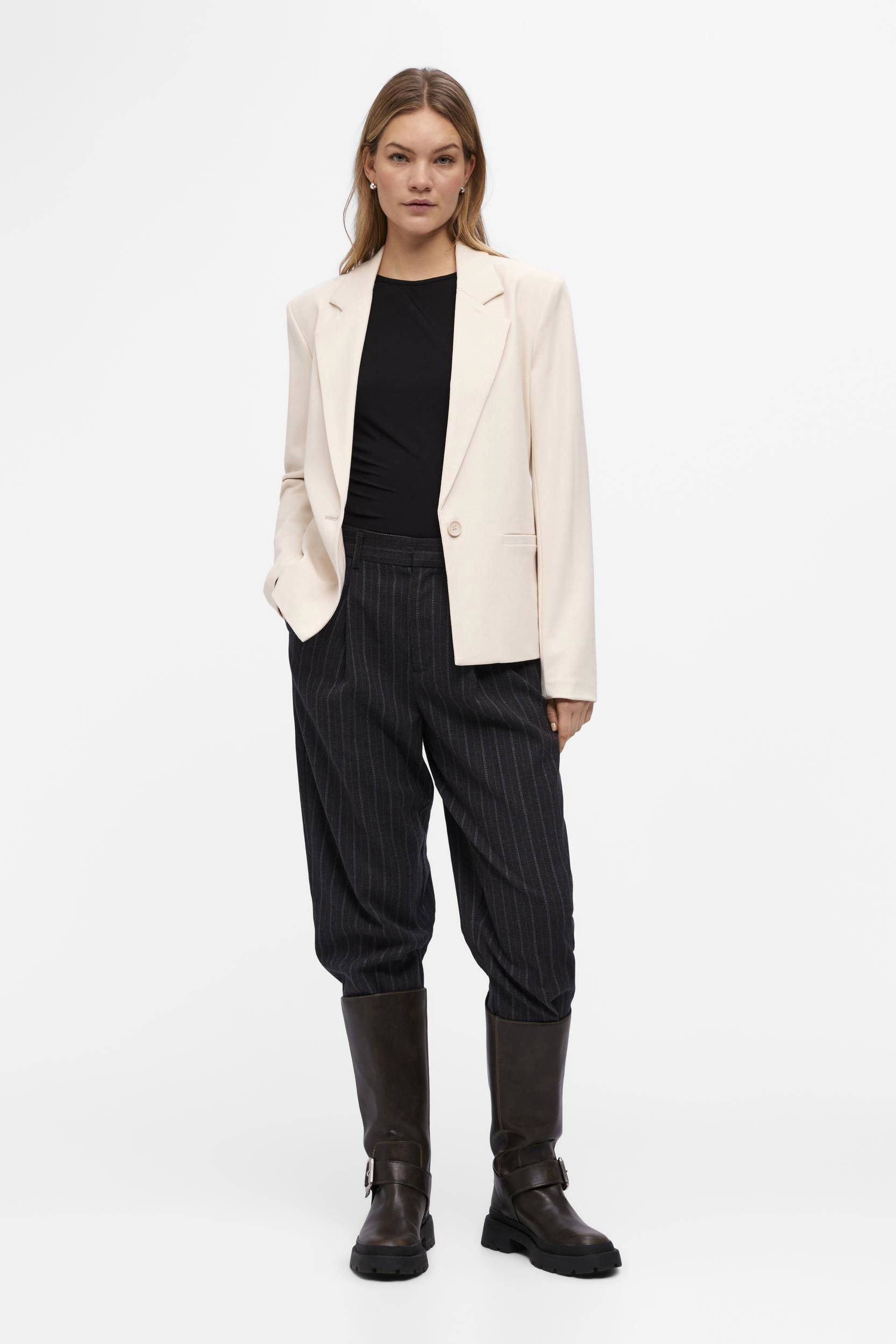 OBJECT rechtvallende blazer OBJLISA van polyester crÃ¨me