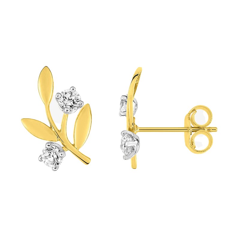 Boucles d'oreilles femme - Oxyde de zirconium - Or 18 Carats