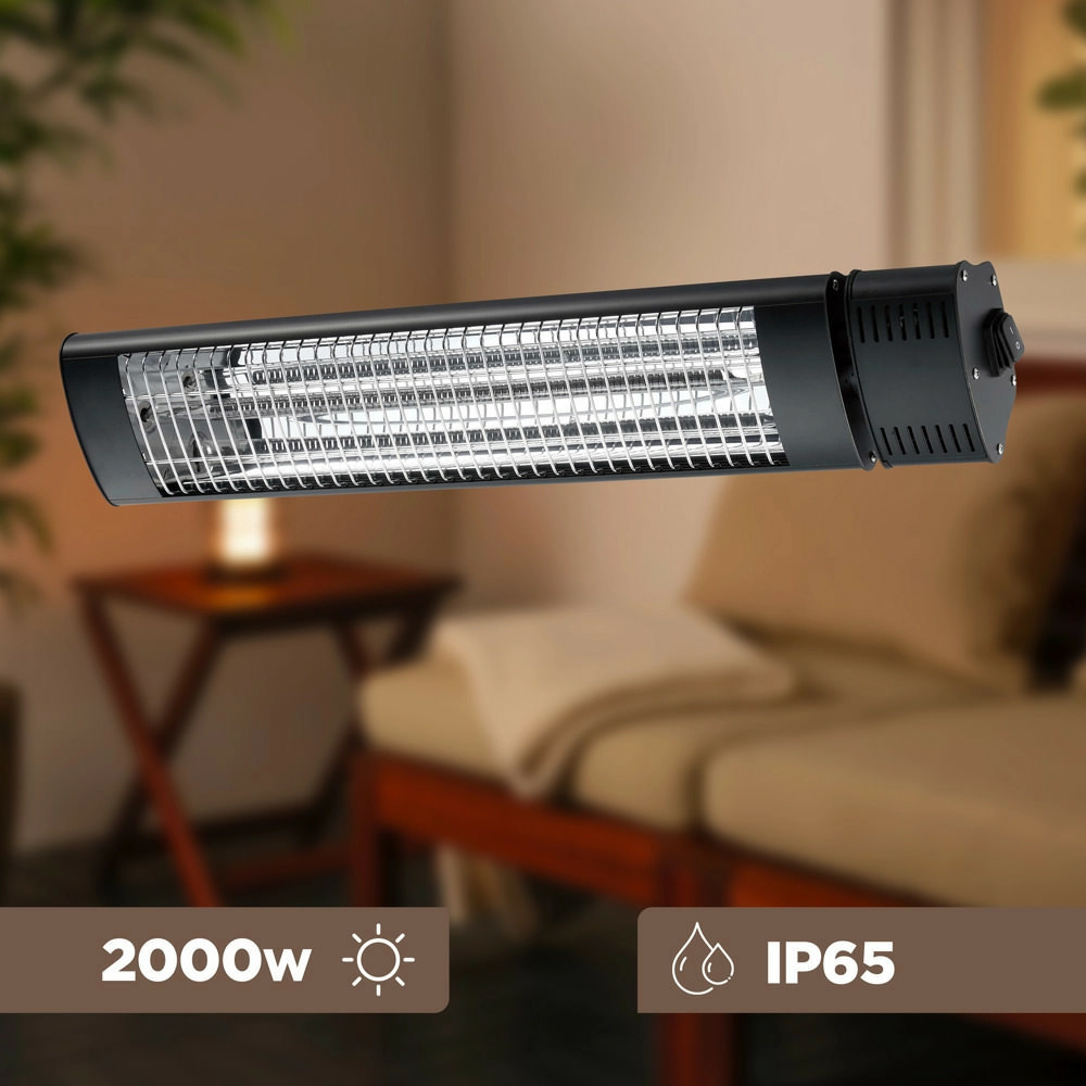 Lampe infrarouge 2000w telecommande sined warm irb black 2000