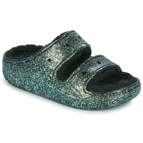 Crocs - Classic Cozzzy Glitter Sandal Negro / Glitter