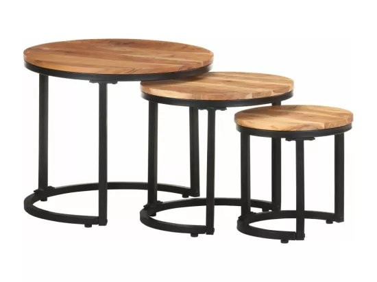 Tables d'appoint 3 pièces Bois d'acacia solide
