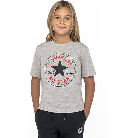 Converse T-Shirt - Grau Meliert m. Logo
