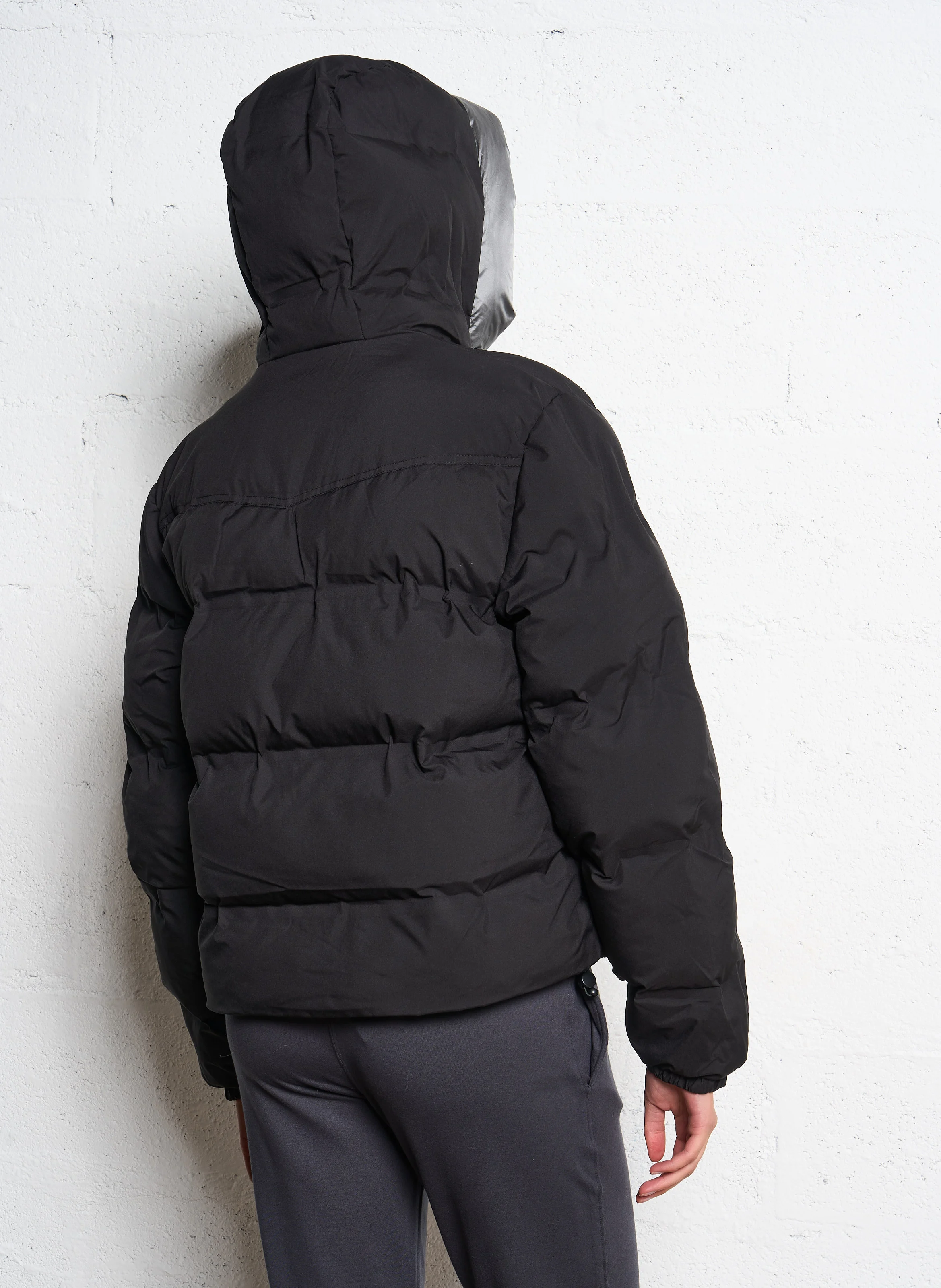 Doudoune zippée à capuche | Noir