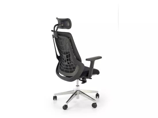 Fauteuil de bureau design tissu & mesh noir Gusto