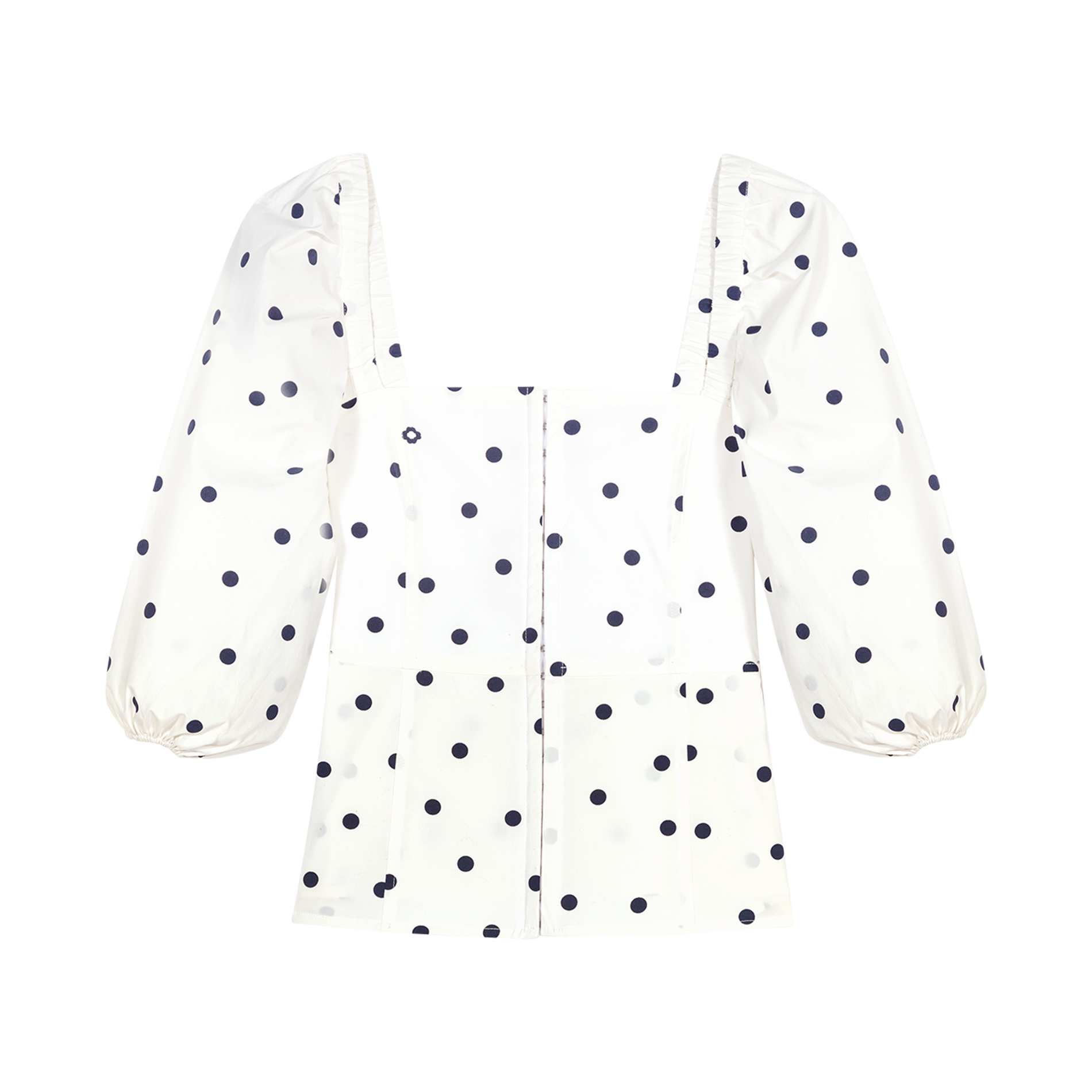Top ajusté col carré en coton mélangé | Multicolore
