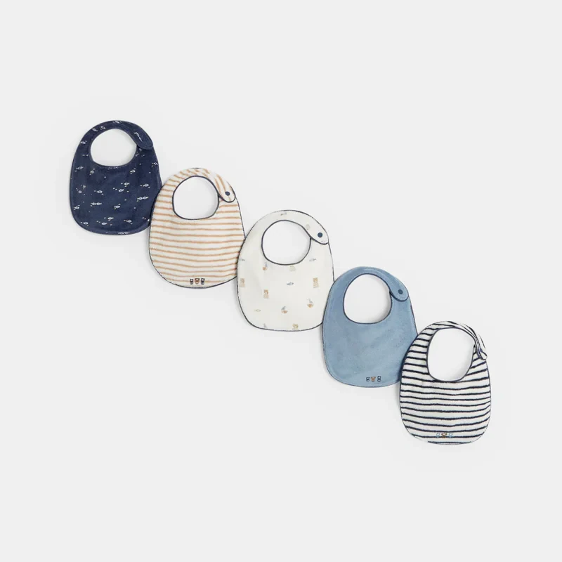 Bavoirs en éponge bleu bébé garçon (lot de 5) Bleu