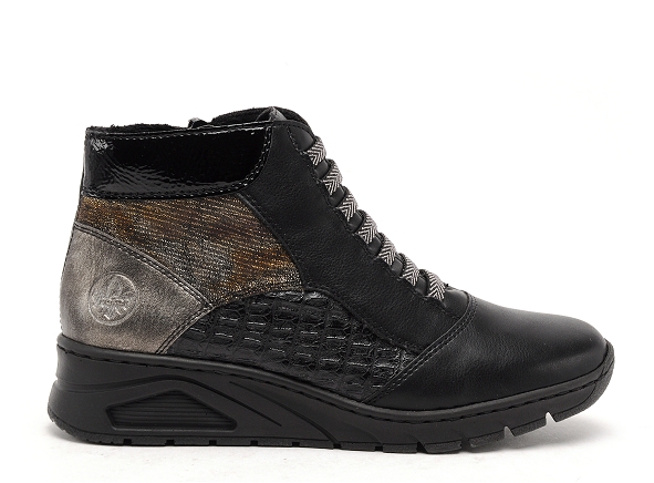 Rieker boots bottine plates femme n3374 noir