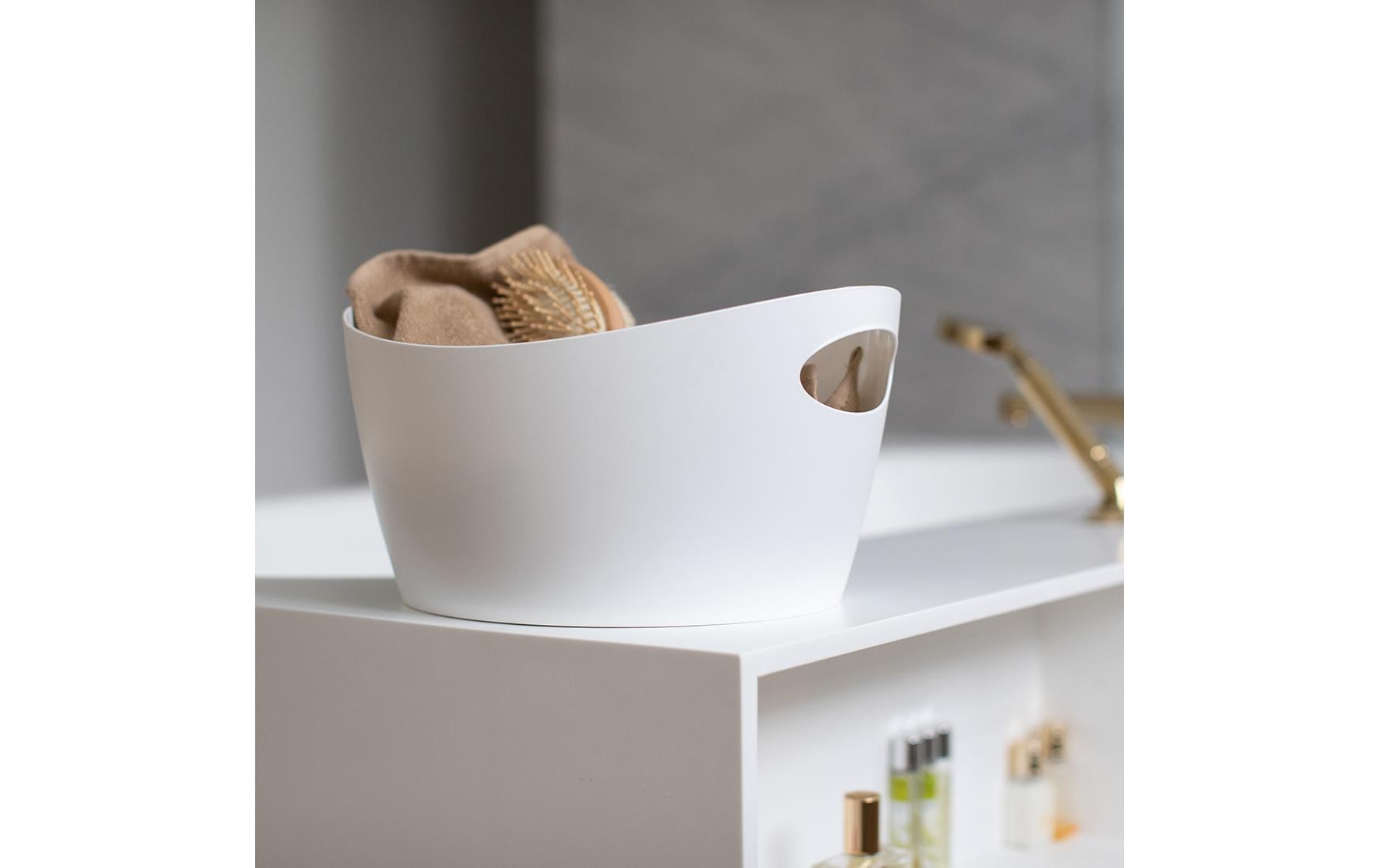 Wäschekorb Bottichelli M 4.5 l, Beige/GelbWäschehalter mit integrierten Griffen