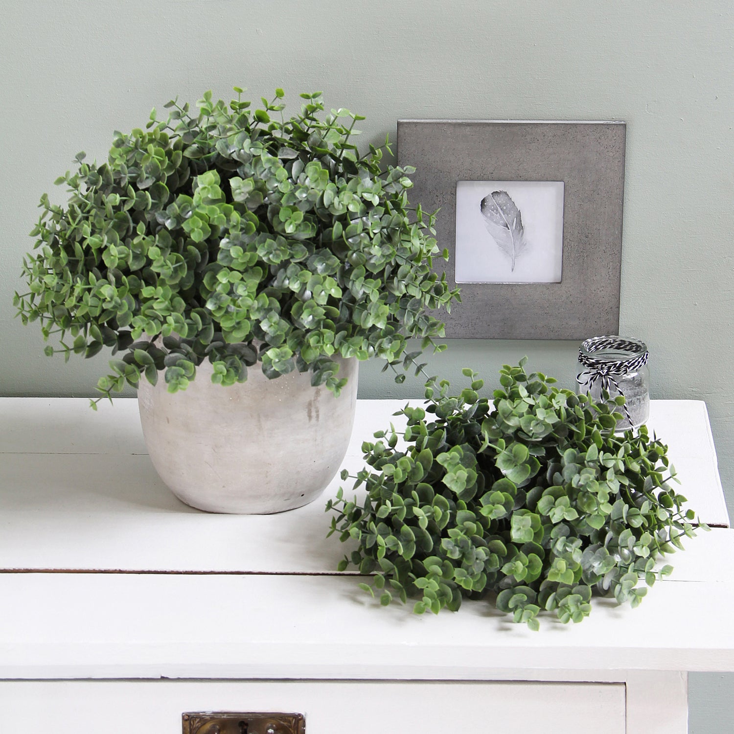 Mica Decorations kunstplant Eucalyptus D 26 H 15 cm
