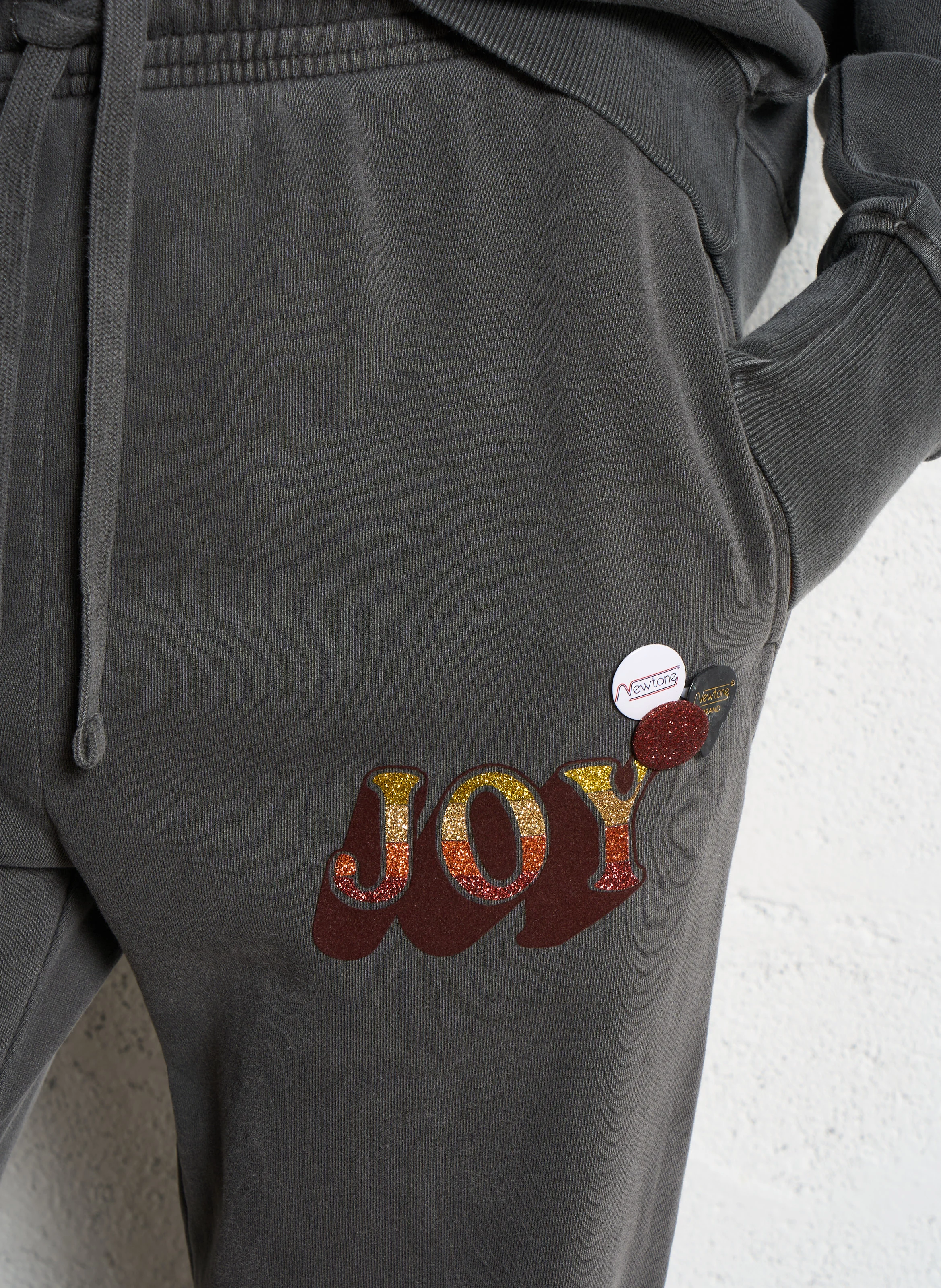 PALMER JOY - Jogging droit imprimé en coton| Gris