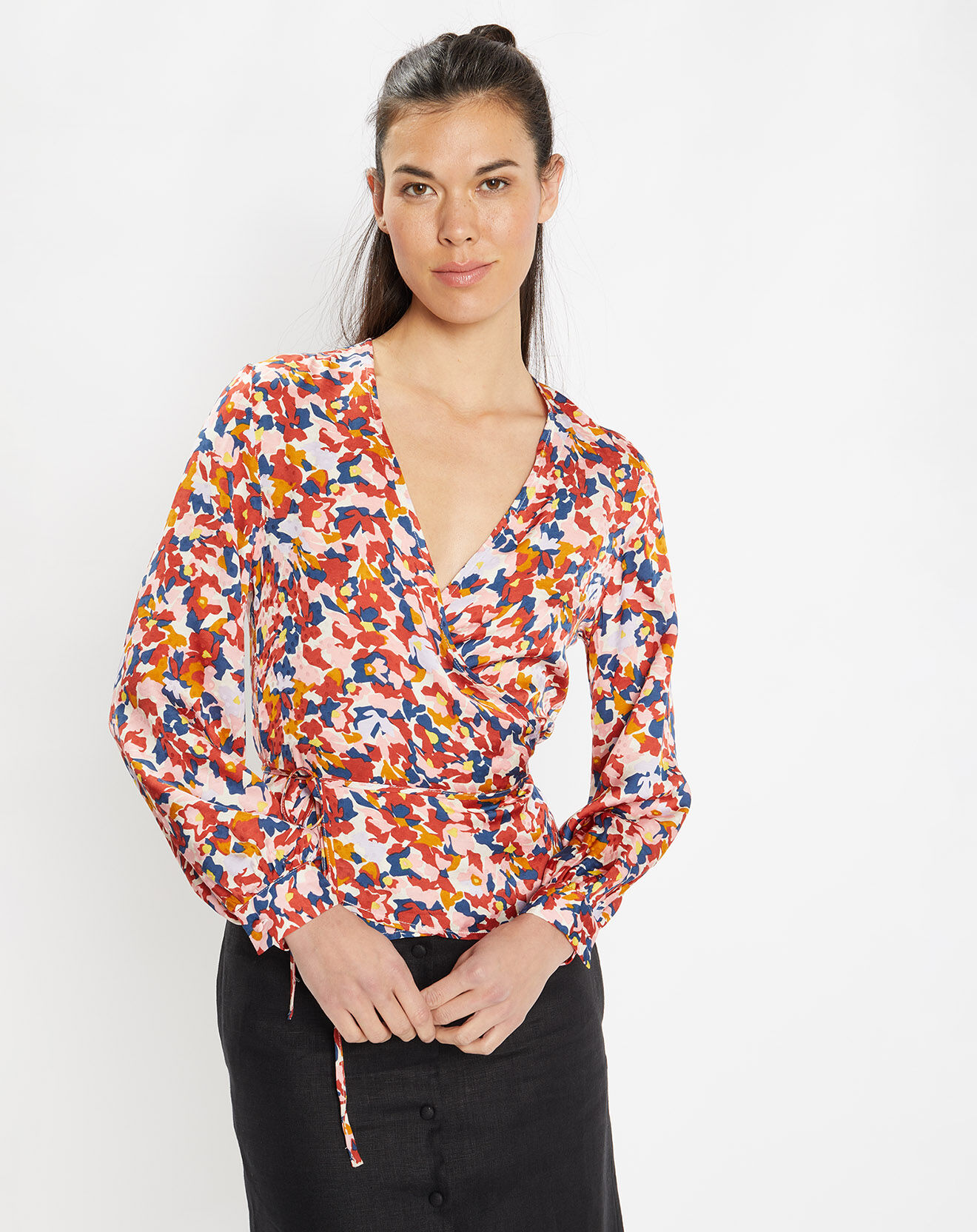 Galeries Lafayette Top Cache-cœur Caprice imprimé multicolore