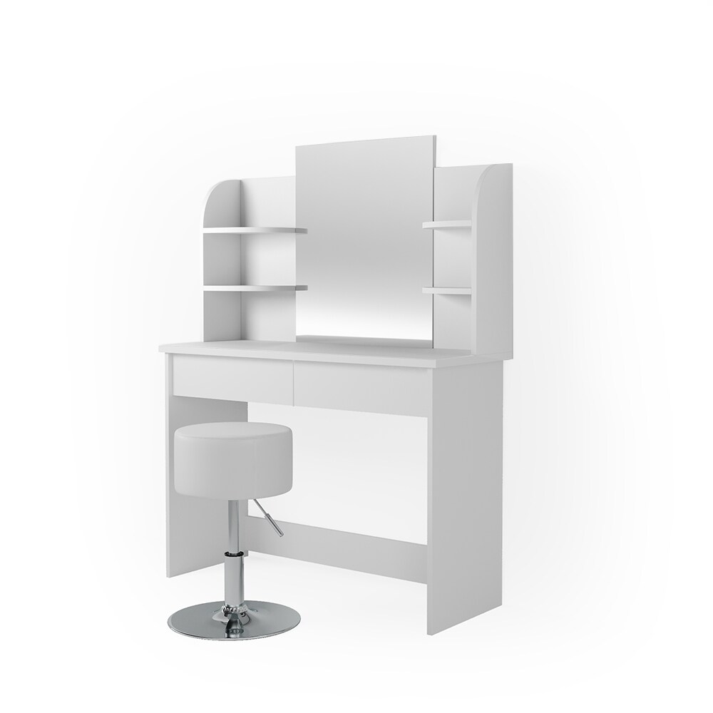 Vicco Schminktisch Charlotte Frisiertisch Frisierkommode Kosmetiktisch Weiß inkl. Designhocker