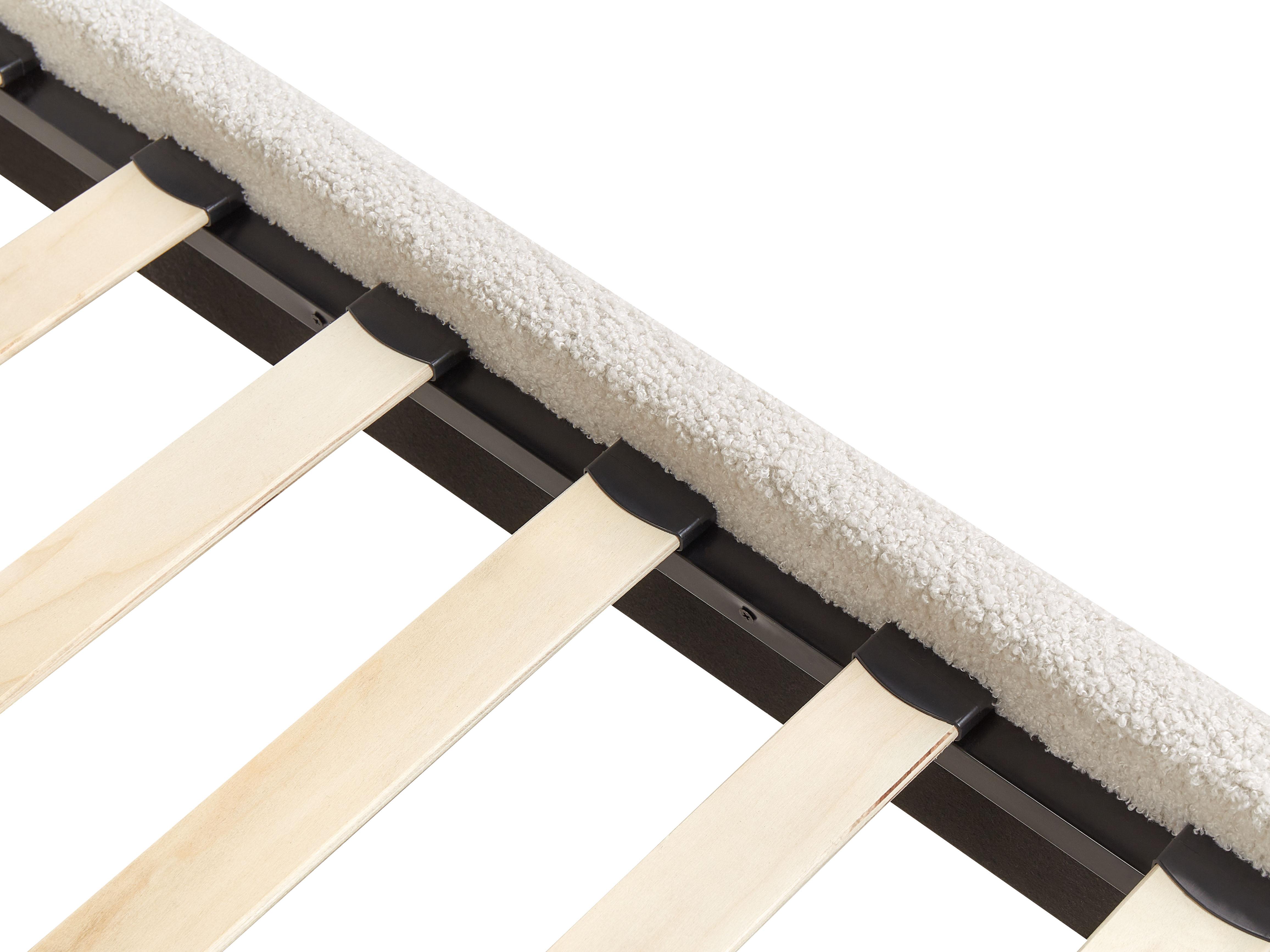 Bed zonder hoofdbord Bouclé ROANNE 90 x 200 cm Lichtbeige