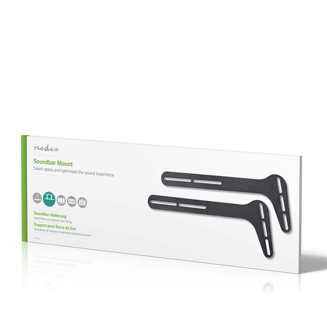Nedis Soundbar Beslag | Kompatibel med: Universal | Fastmonteret på TV'et | 15 kg | Fast | Stål | Sort